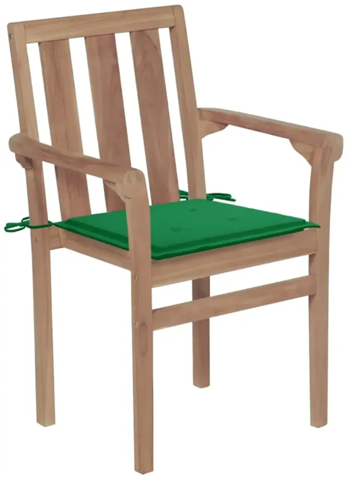 vidaXL Stackable Garden Chairs with Cushions 6 pcs Solid Teak Wood