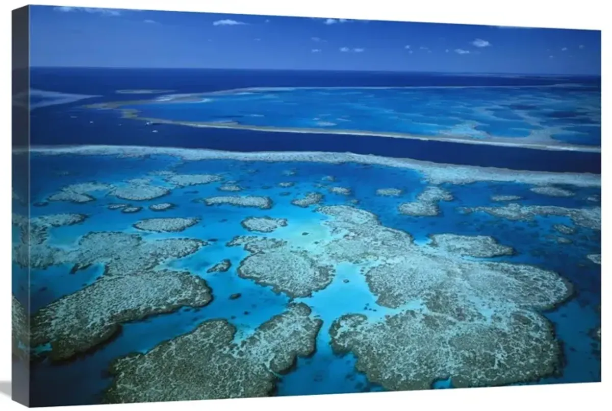 Deep channel separating Hardy Reef from Hook Reef, Great Barrier Reef Marine Park, World Heritage Site, Queensland, Australia-Canvas Art-30x20