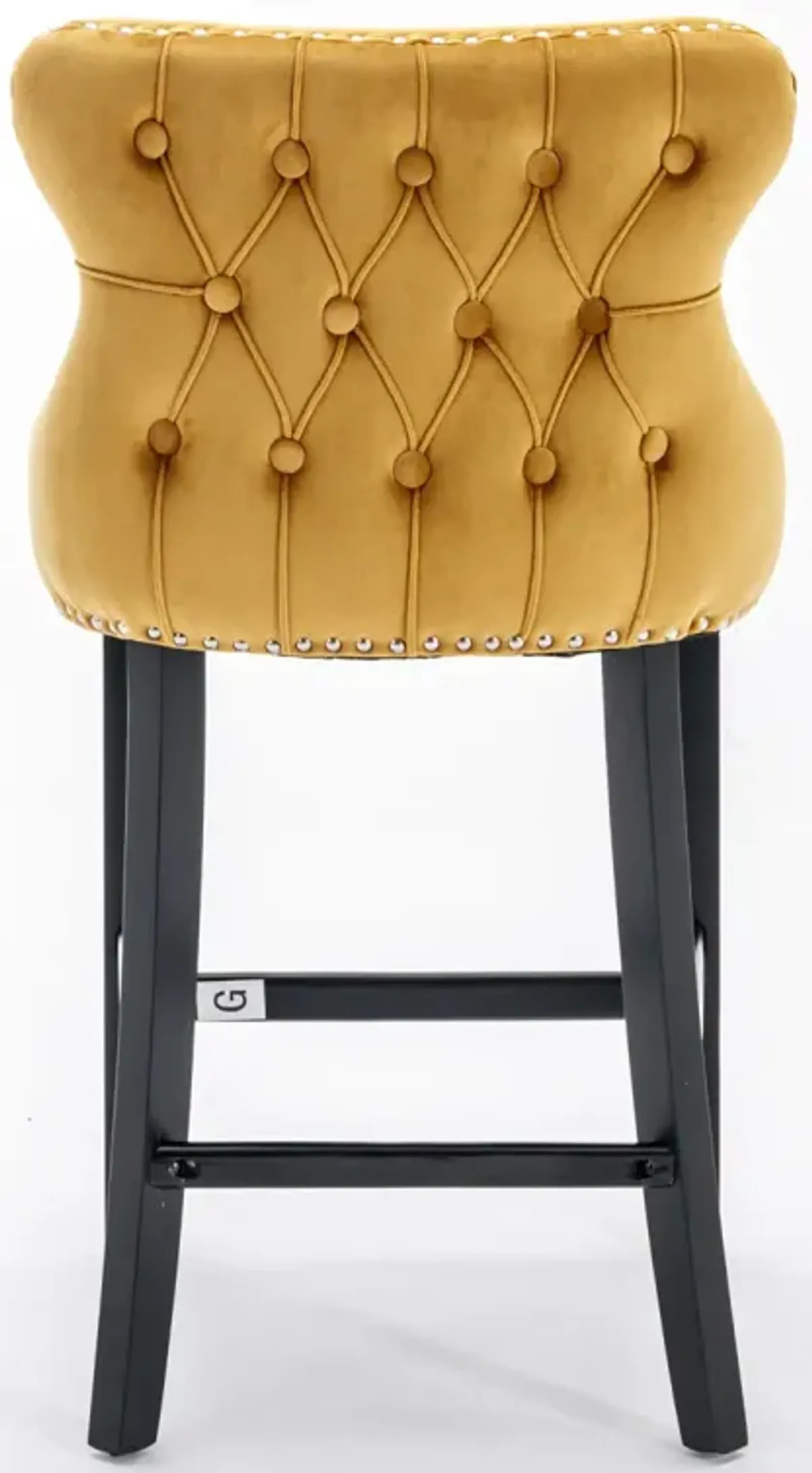 Gold Velvet Wingback Bar Stools, Set of 2