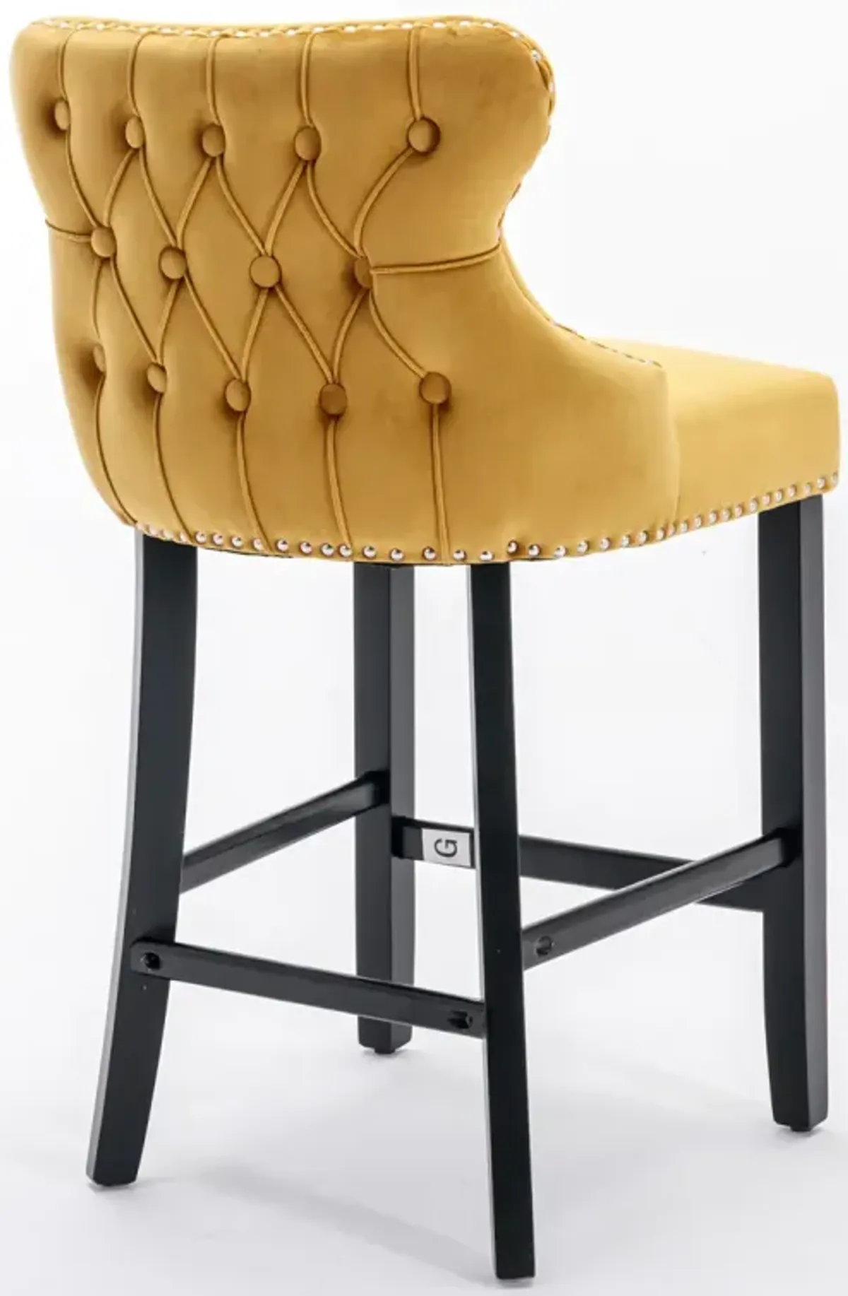 Gold Velvet Wingback Bar Stools, Set of 2