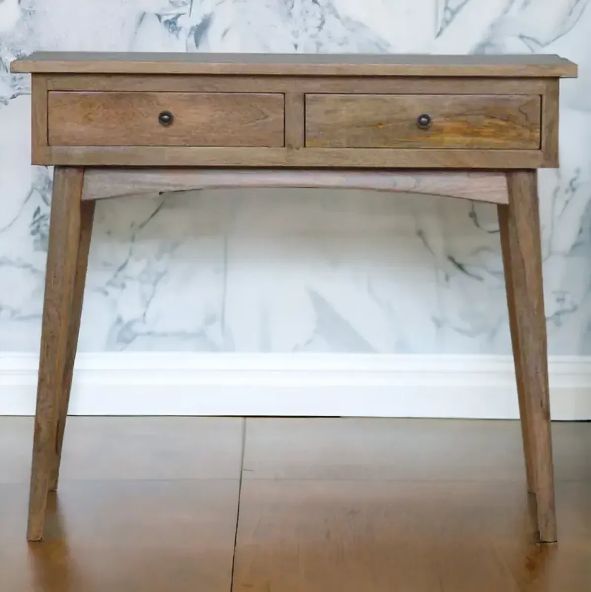 Hallway  Solid Wood 2 Drawer Console Table