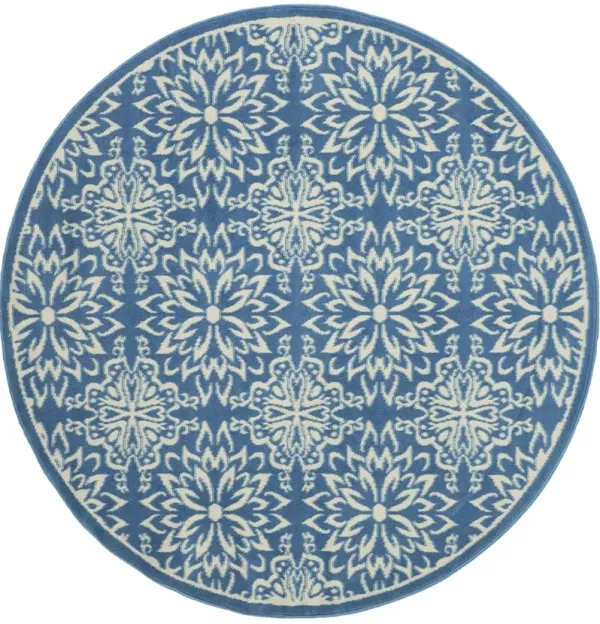 Jubilant JUB06 Ivory/Blue 5'3" x Round Rug