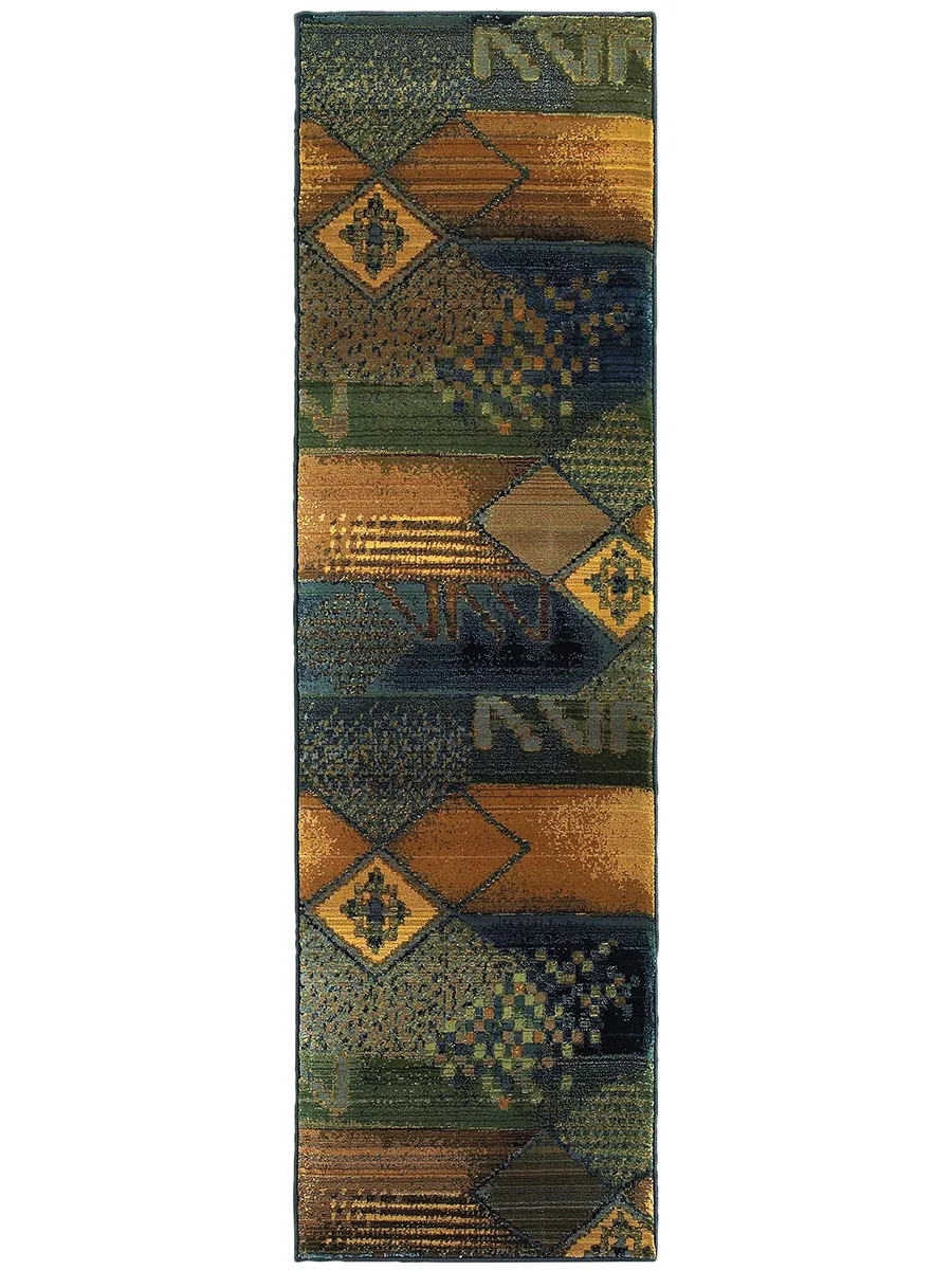 Kharma II 2'3" x 7'6" Blue Rug