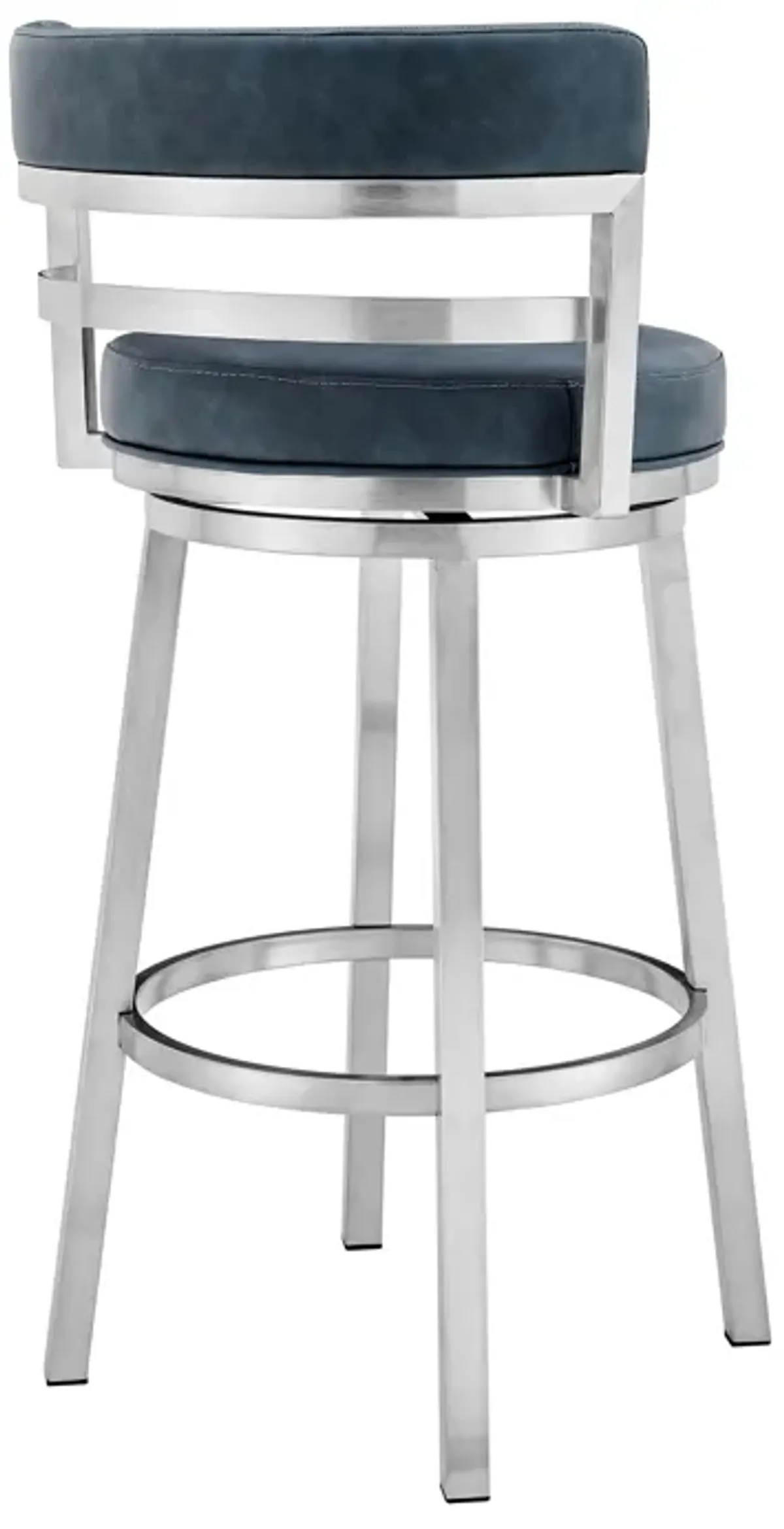 Madrid  Counter Height Swivel Black Faux Leather and Metal Bar Stool