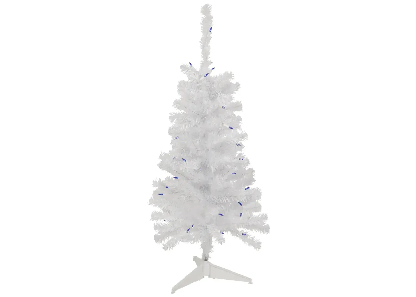 3' Pre-Lit Woodbury White Pine Slim Artificial Christmas Tree  Blue Lights