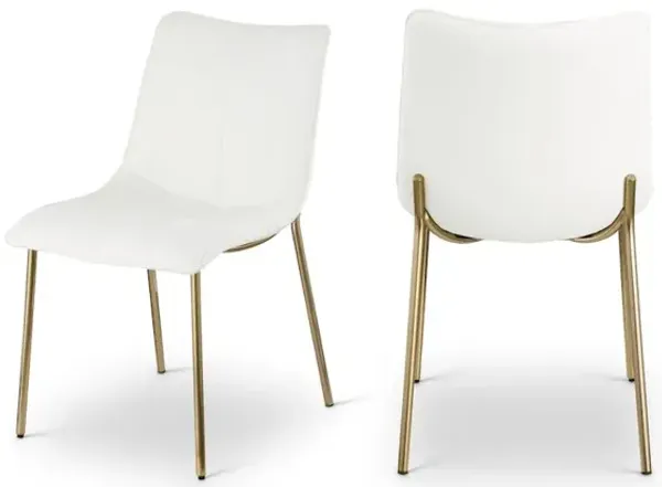 Meridian Furniture Isla White Vegan Leather Dining Chair, Set of 2