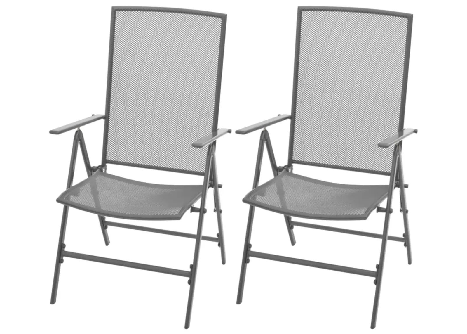 vidaXL Stackable Garden Chairs 2 pcs Steel Gray