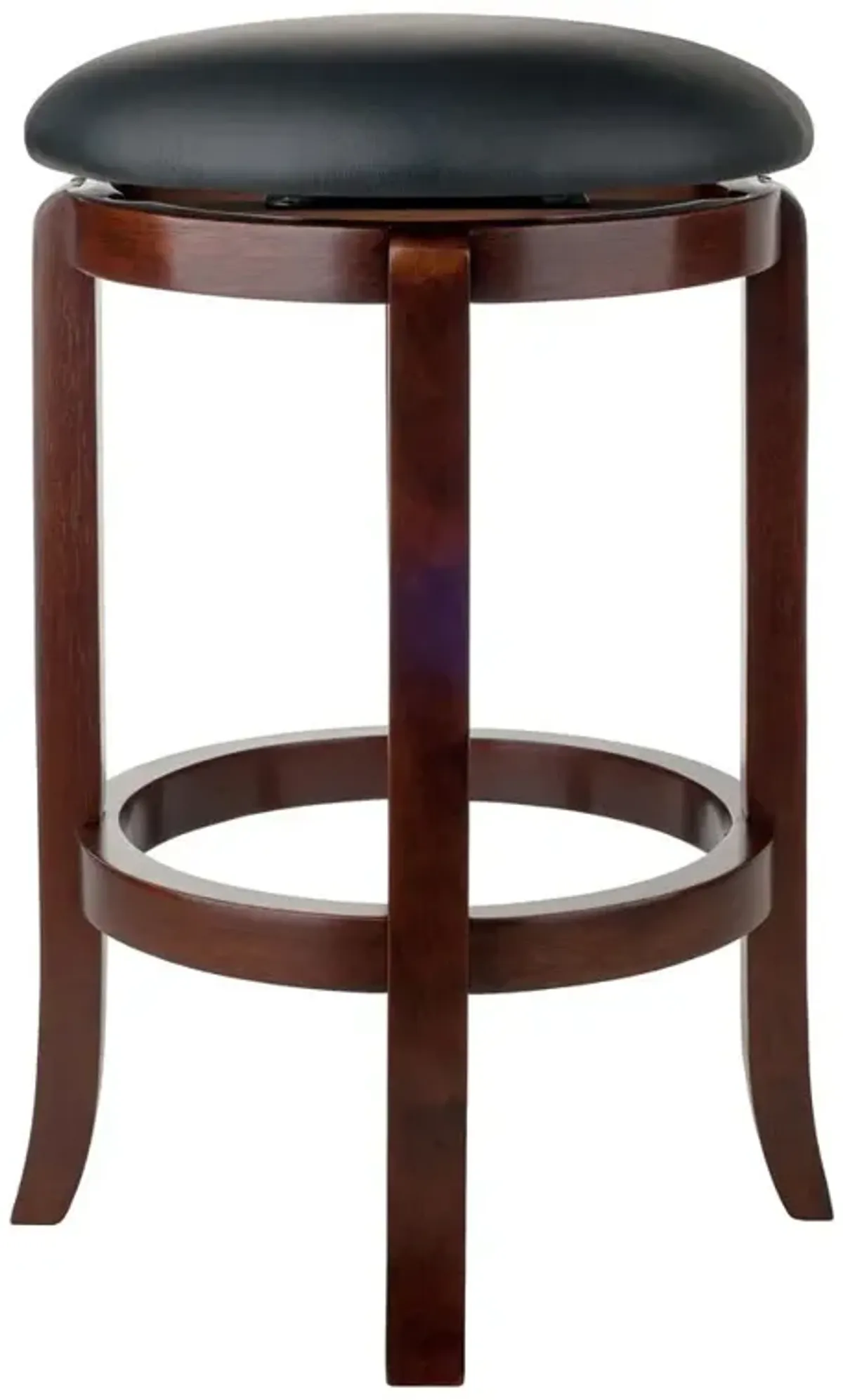 Walcott Swivel Seat Counter Stool, Black & Walnut