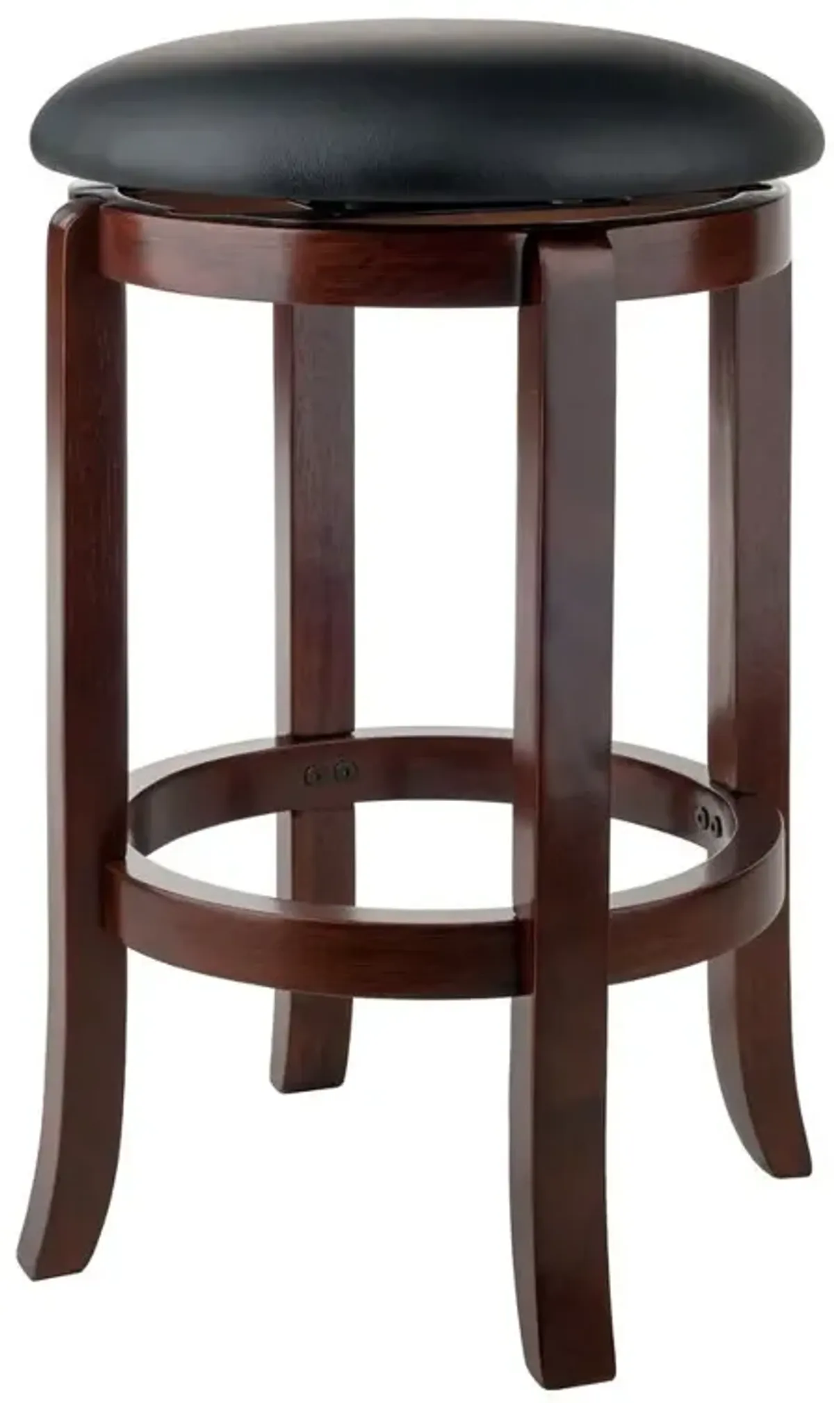 Walcott Swivel Seat Counter Stool, Black & Walnut