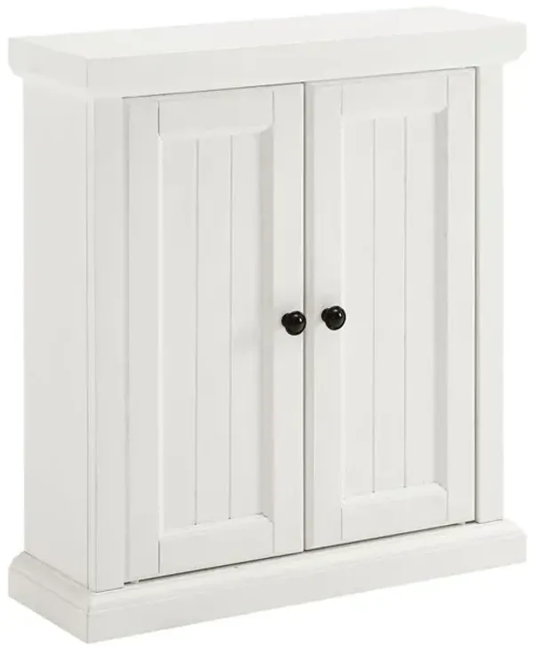 Crosley Furniture Seaside Wall Cabinet Distressed White
