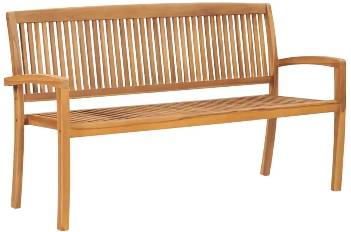 imasay 3-Seater Stacking Patio Bench 62.6" Solid Teak Wood