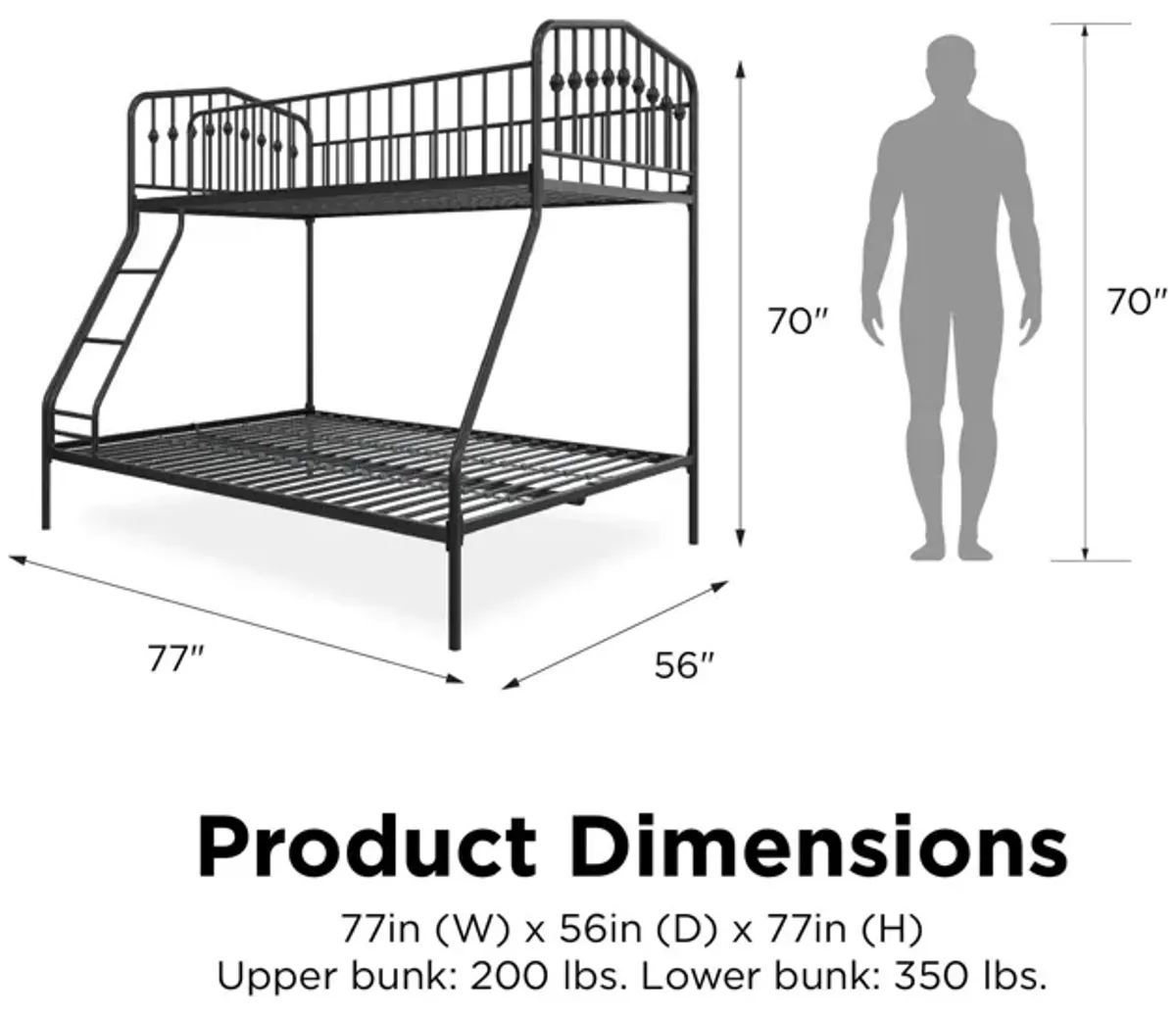 Novogratz Bushwick Metal Bunk Bed