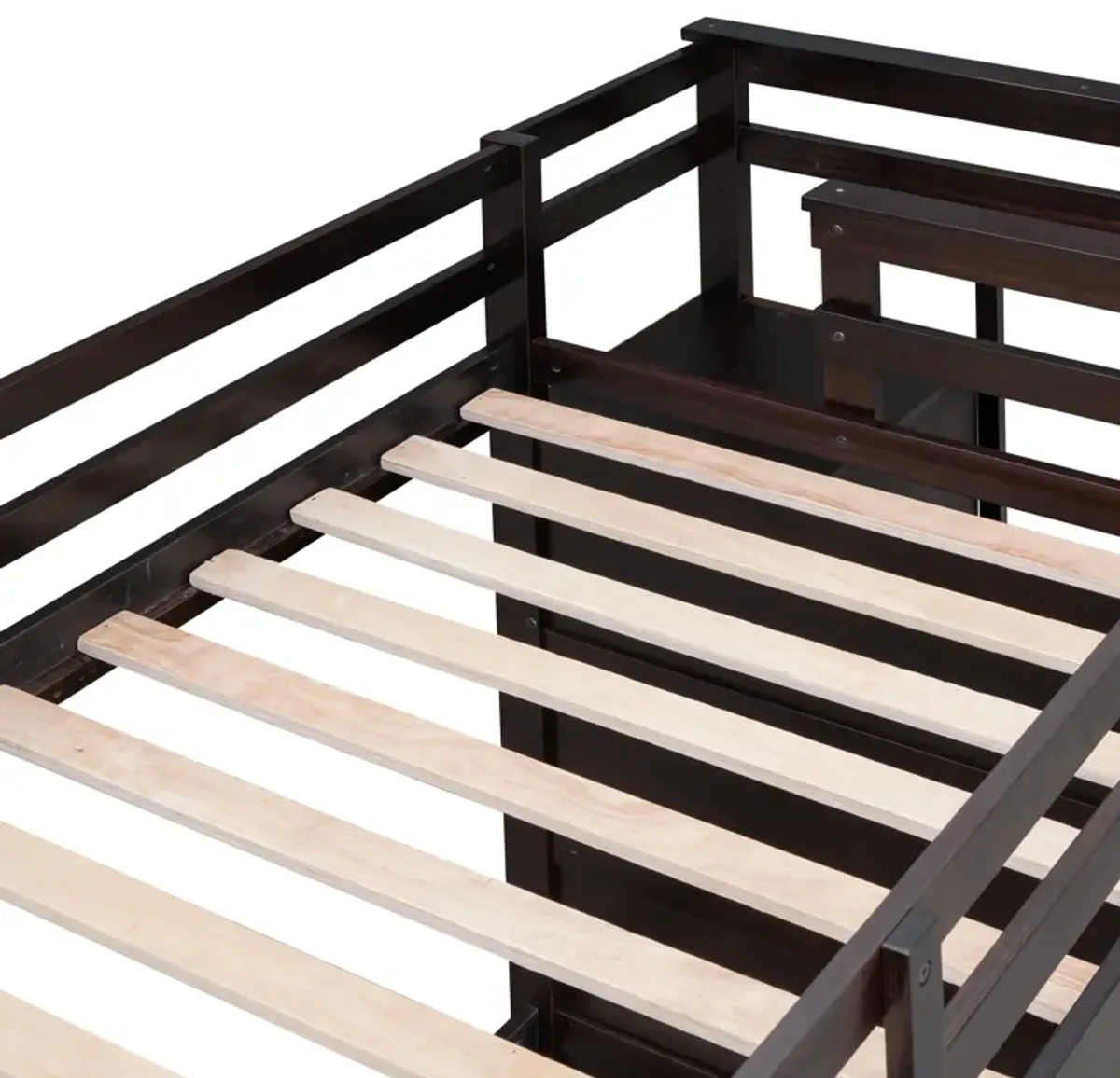 Merax Twin Over Twin Bunk Bed with Trundle and Staircase