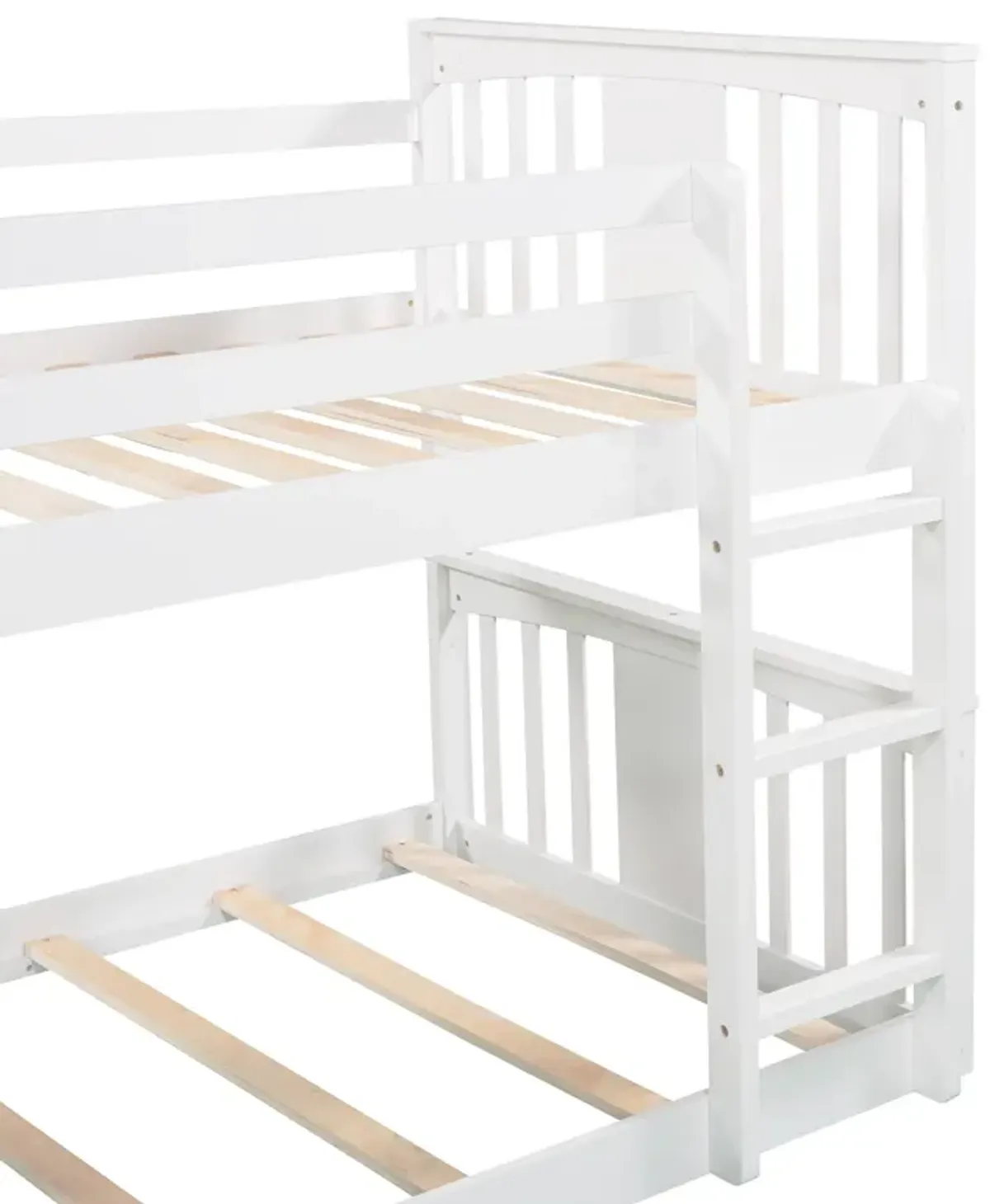 Merax Twin Over Twin Bunk Bed with Slide and Ladder