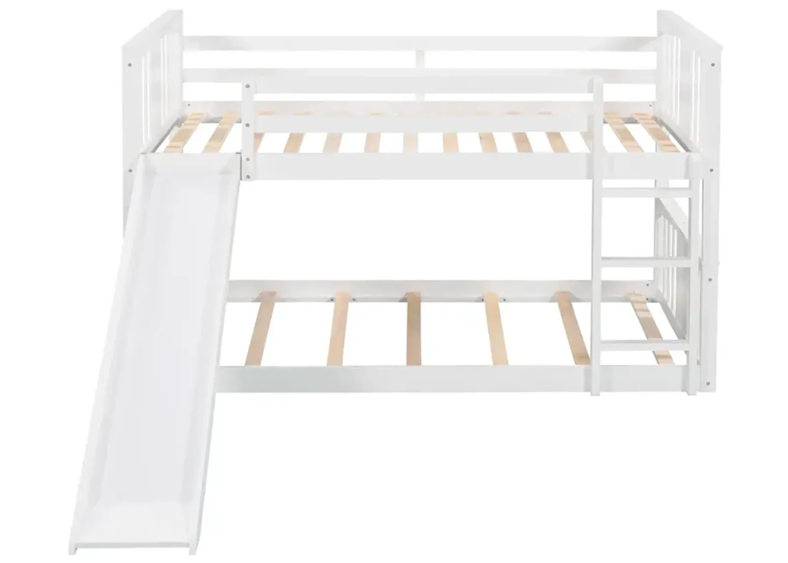 Merax Twin Over Twin Bunk Bed with Slide and Ladder