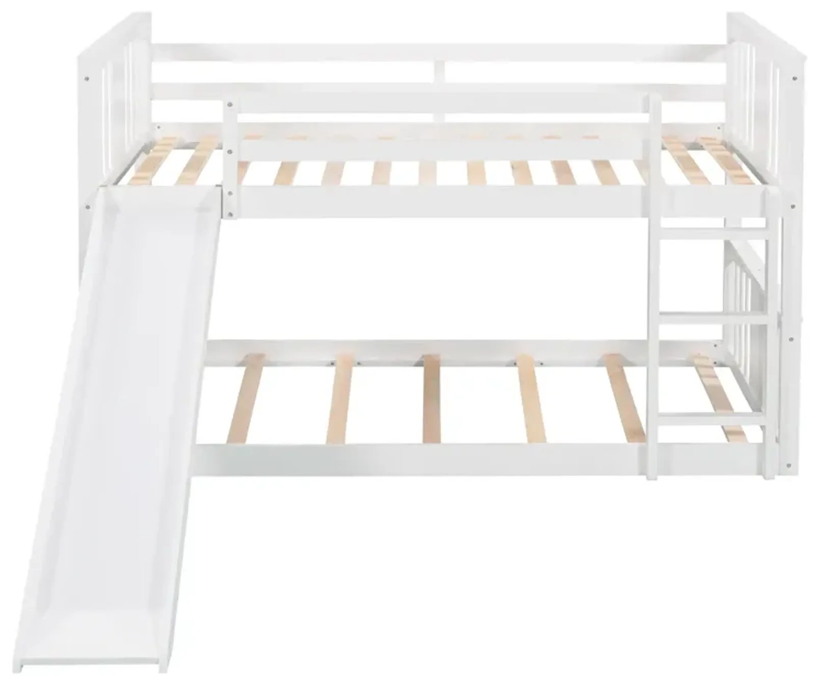 Merax Twin Over Twin Bunk Bed with Slide and Ladder