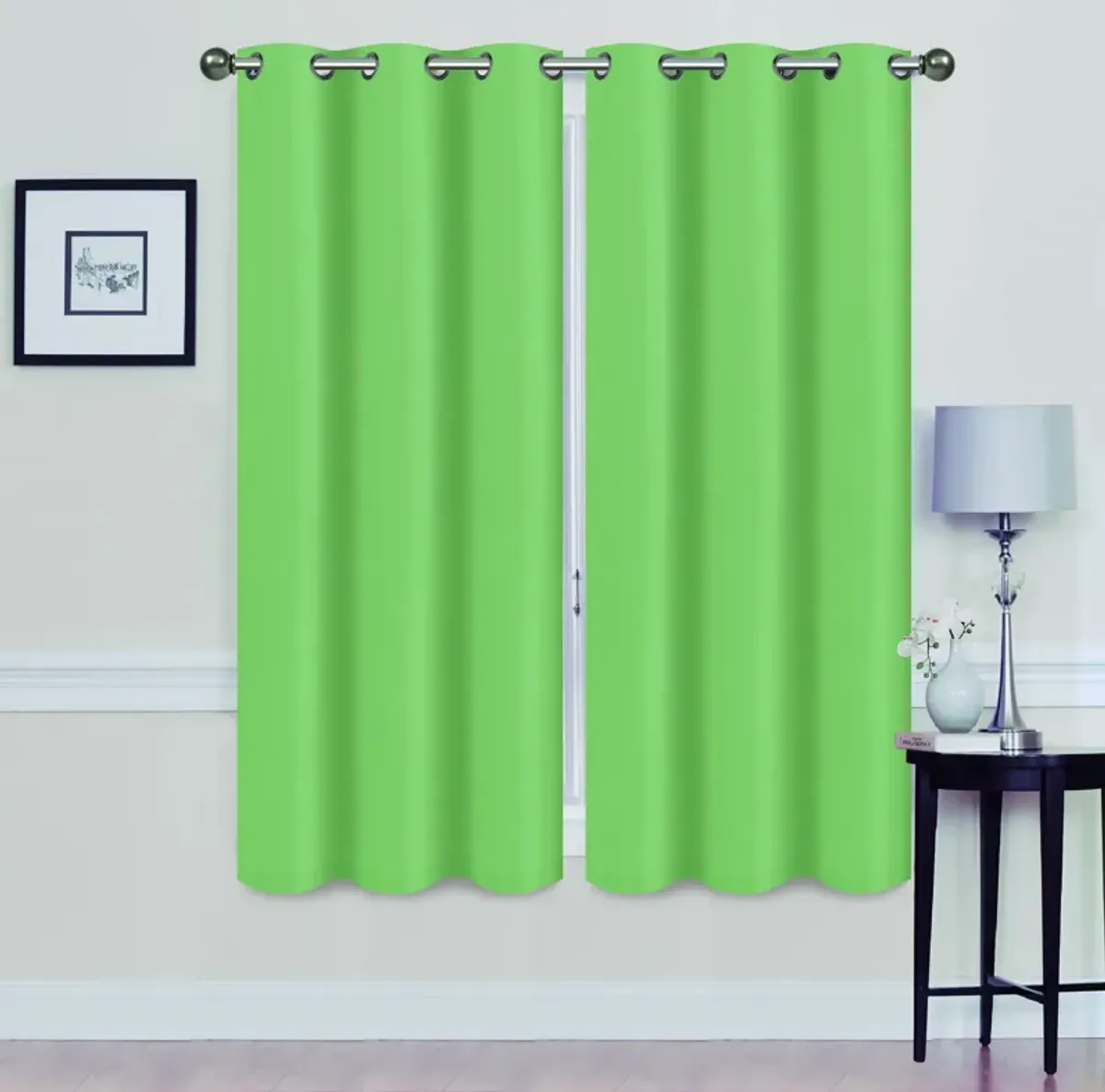 Solid Blackout Grommet Curtain Panels With Foam Backing (Set of 2)