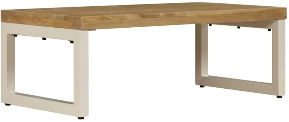 vidaXL Coffee Table 43.3"x19.7"x13.8" Solid Mango Wood and Steel