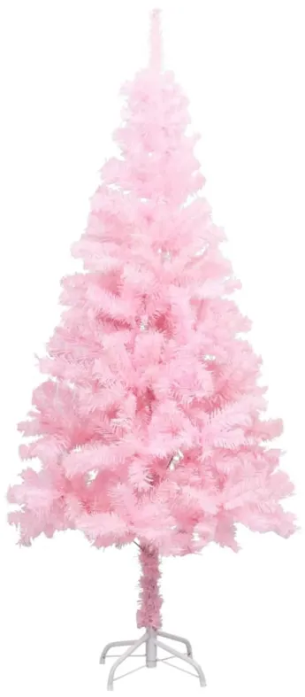 vidaXL Artificial Christmas Tree with LEDs&Stand Pink 59.1" PVC