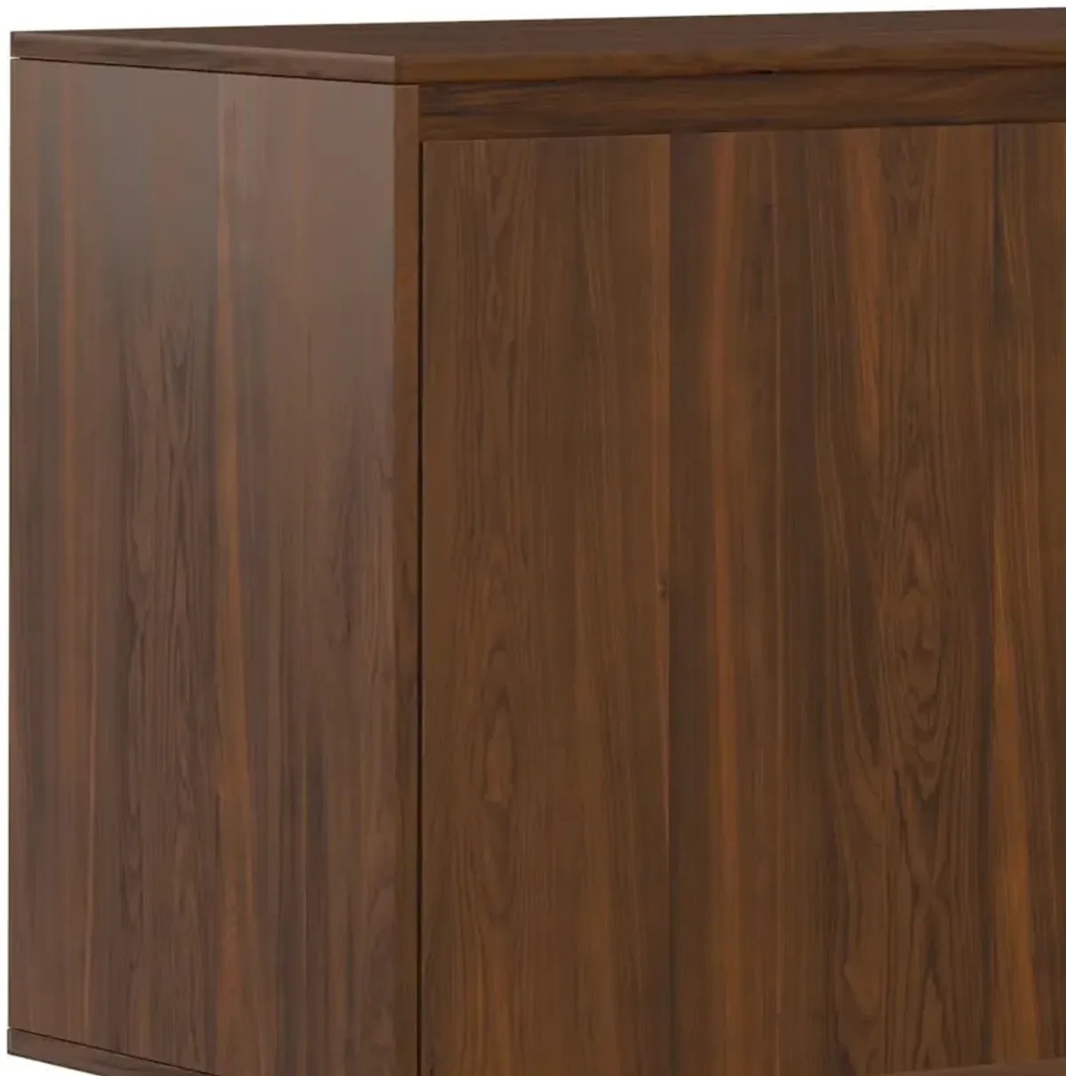 Simpli Home Hunter 3 Door Sideboard Buffet In Walnut Veneer