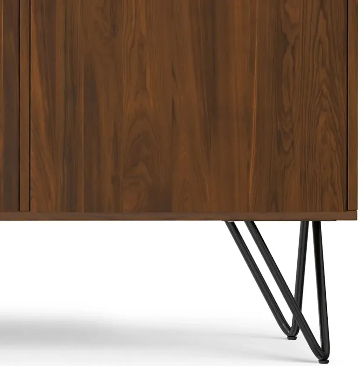 Simpli Home Hunter 3 Door Sideboard Buffet In Walnut Veneer