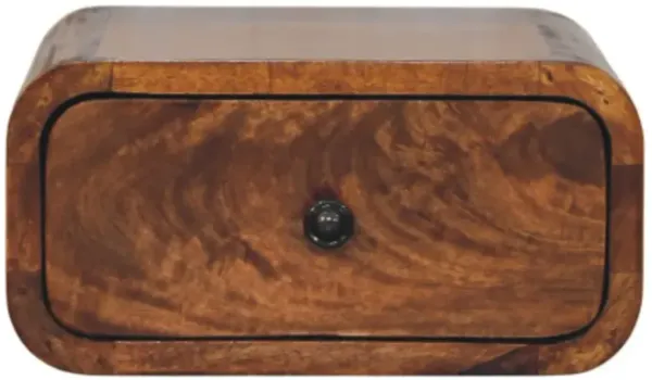 Artisan Furniture Solid Wood Avora Mini Wall-Mounted Chestnut 1 Drawer Nightstand