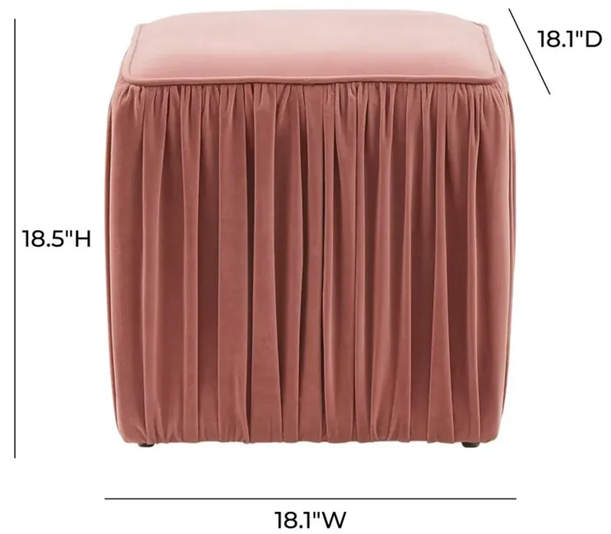 Belen Kox Versatile Mauve Pleated Ottoman, Belen Kox