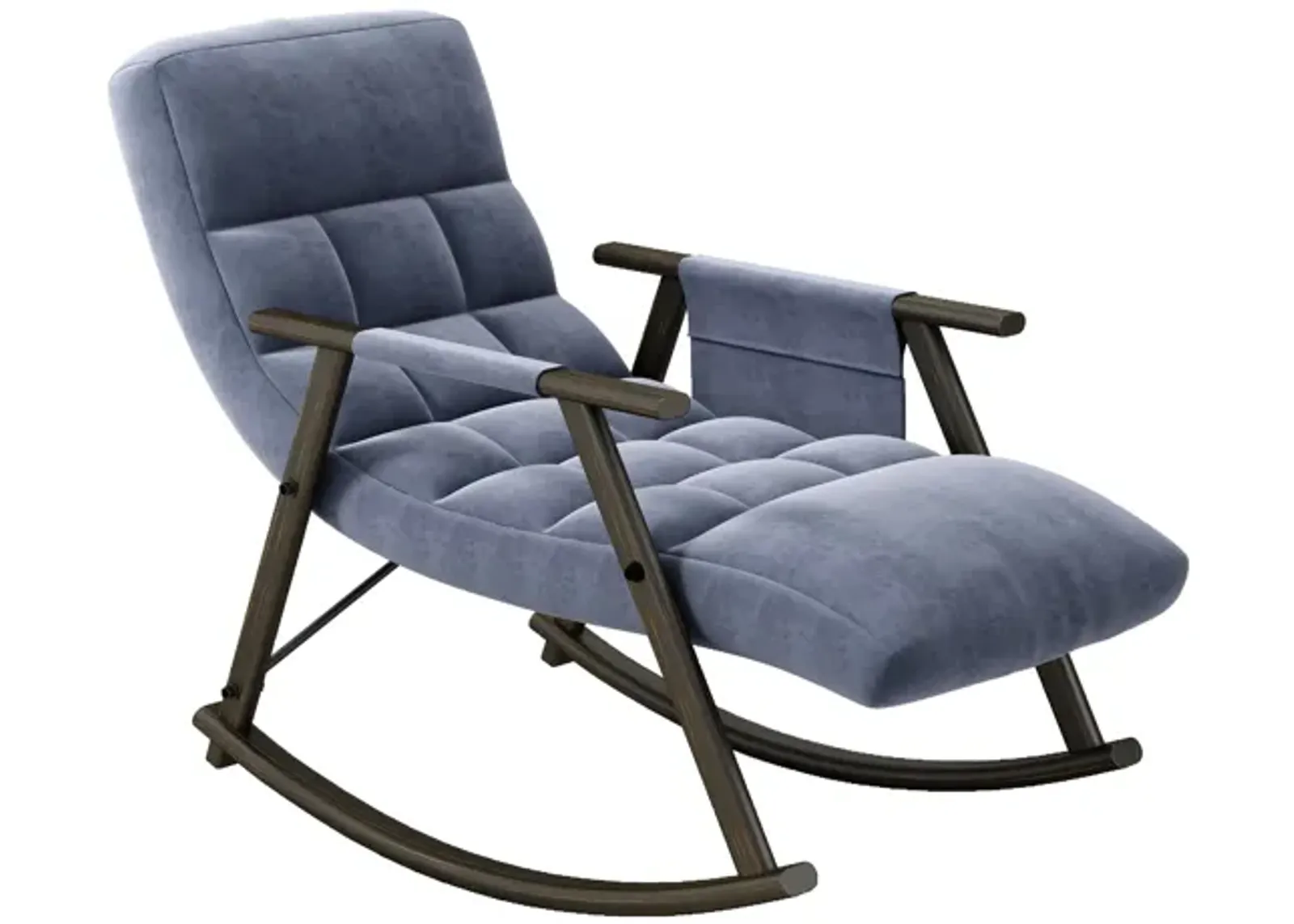 Space-Saving, Adjustable Rocking Chair with Sturdy Iron Frame & Comfortable Cushions