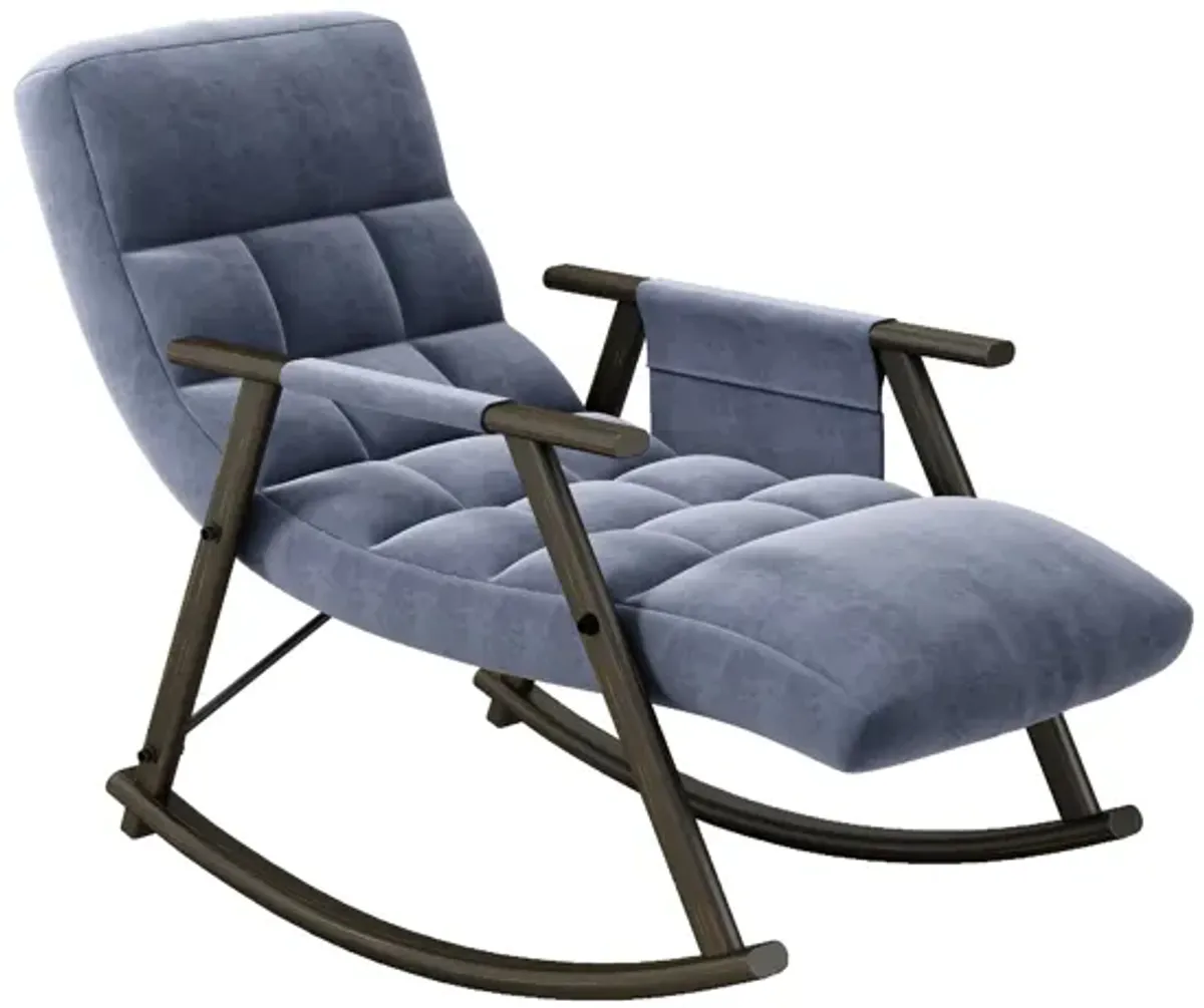 Space-Saving, Adjustable Rocking Chair with Sturdy Iron Frame & Comfortable Cushions