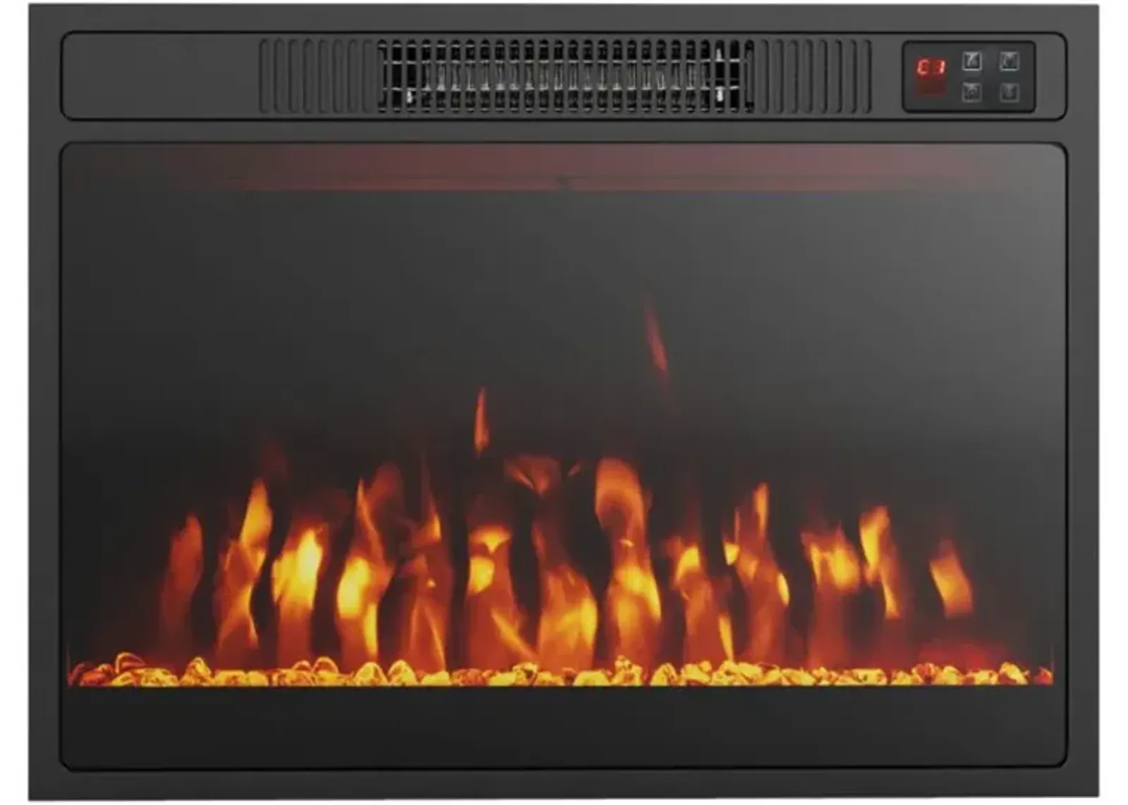 Hivvago 23 Inches 750W/1500W Electric Fireplace Heater with Alter Flame Color and Brightness