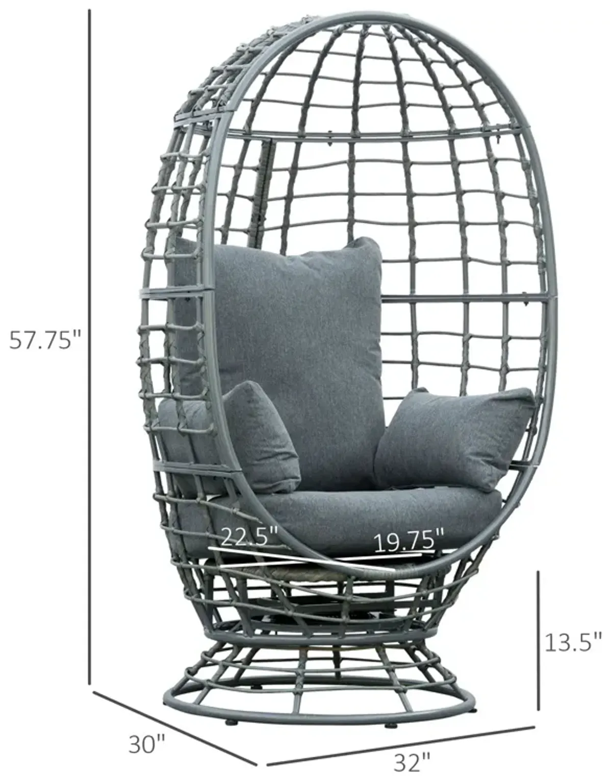 Versatile Garden Chair: Rotating Wicker Egg Seat for Indoor/Outdoor Use