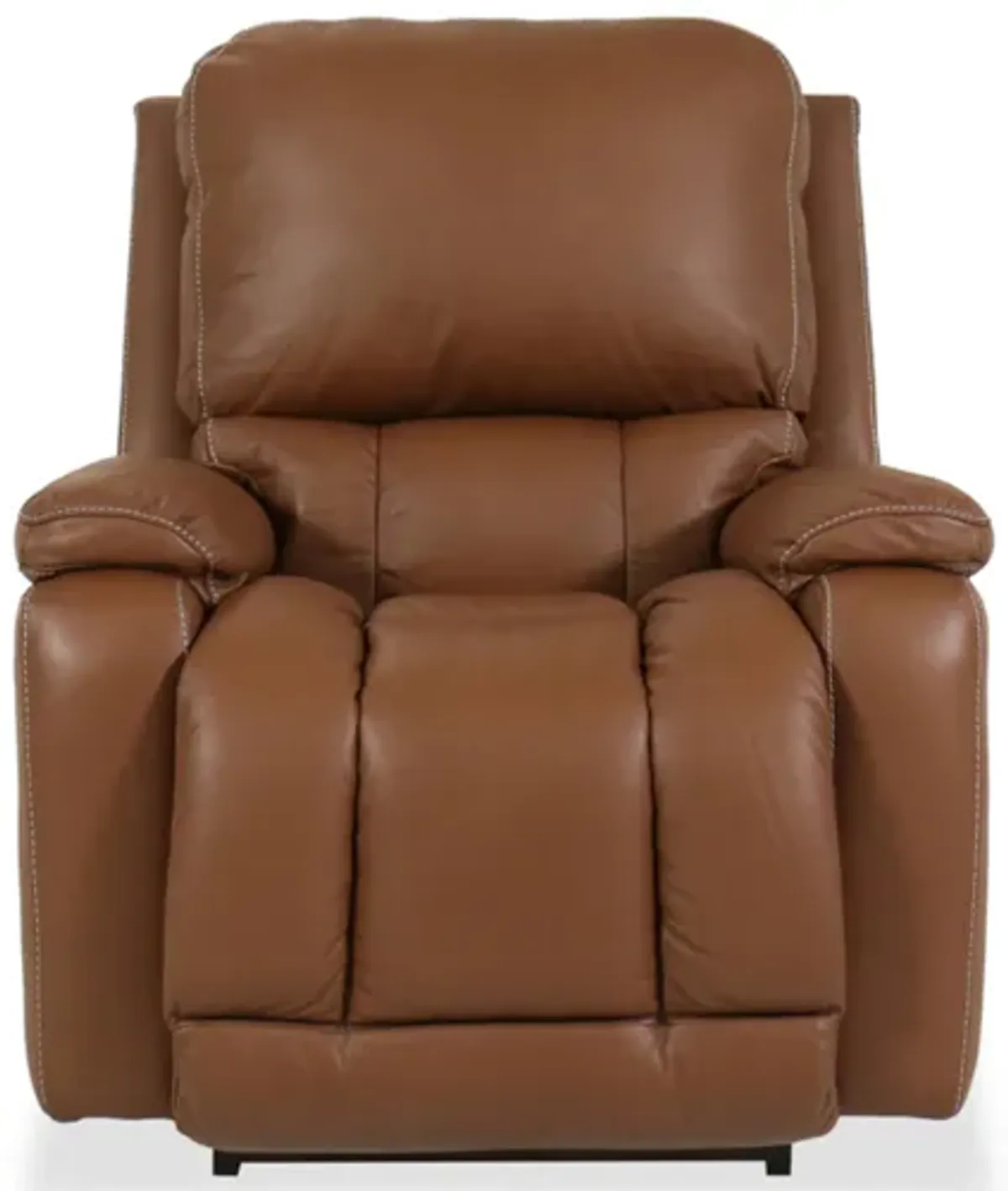 Greyson Caramel Leather Power Rocking Recliner with Headrest & Lumbar