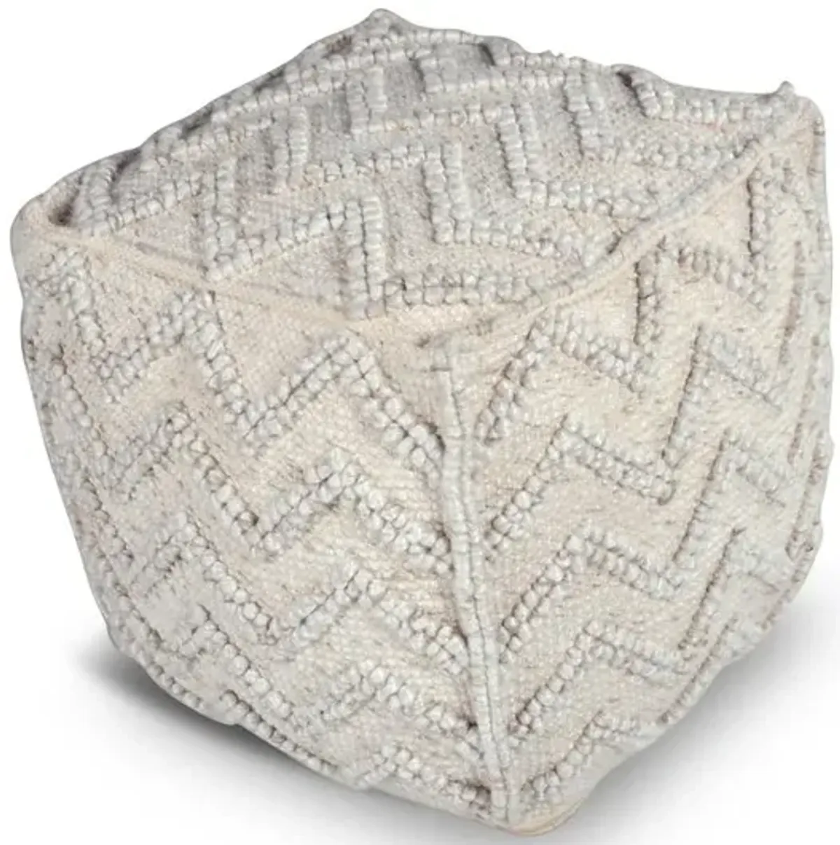 Kenzari Square Zigzag Handwoven Pouf