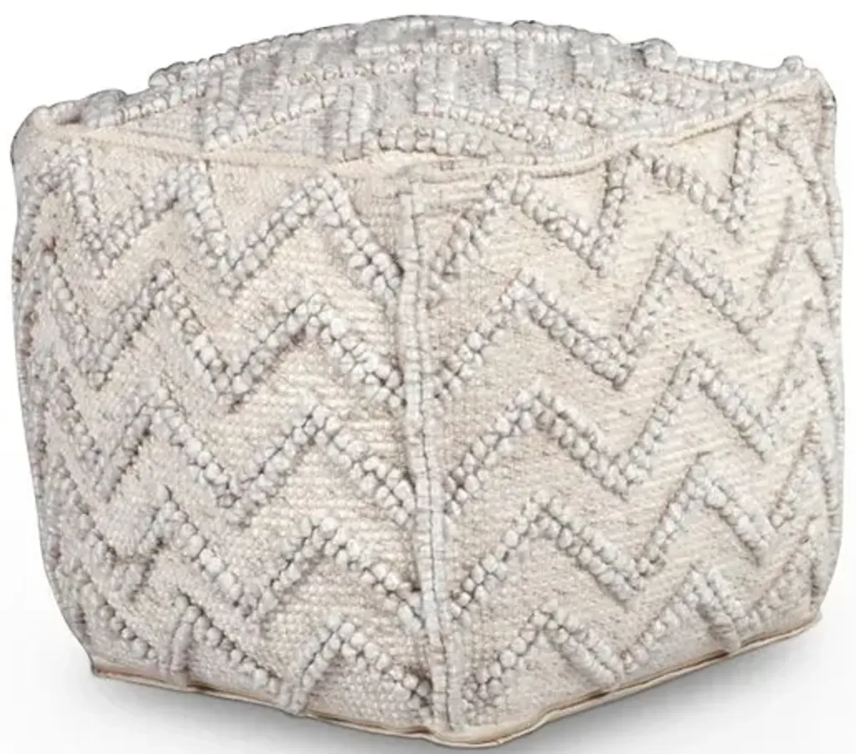 Kenzari Square Zigzag Handwoven Pouf