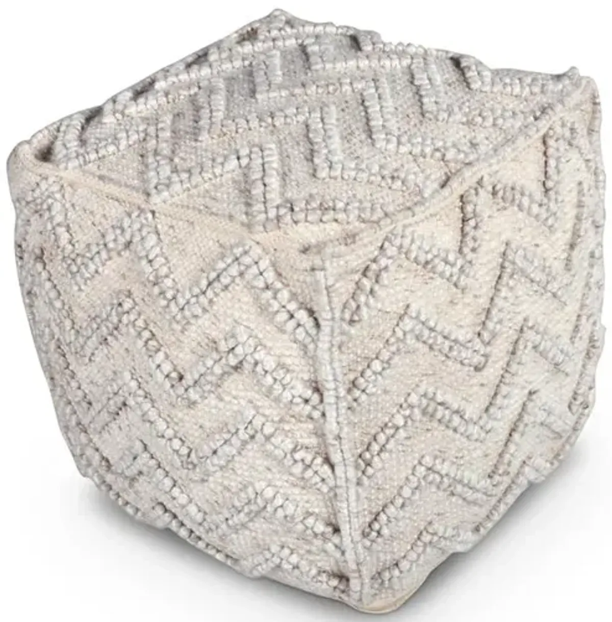 Kenzari Square Zigzag Handwoven Pouf