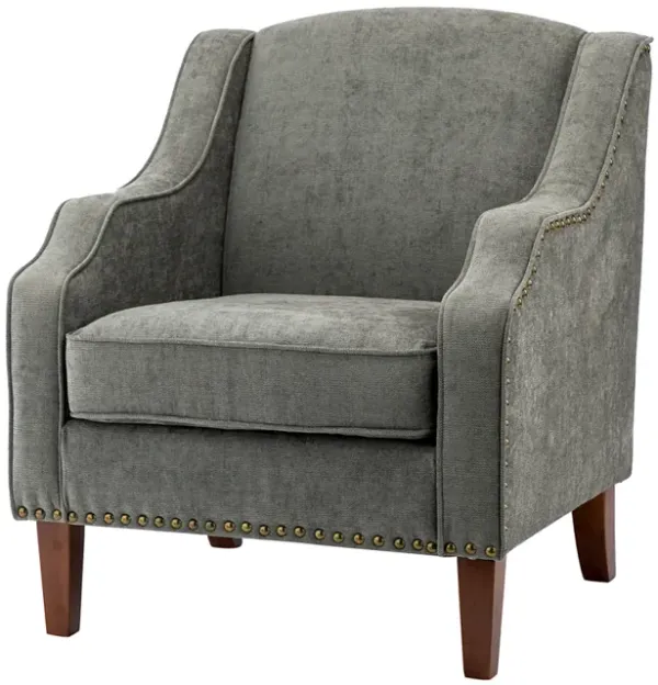 Marsyas Armchair With Solid Wood Legs And Nailhead Trim