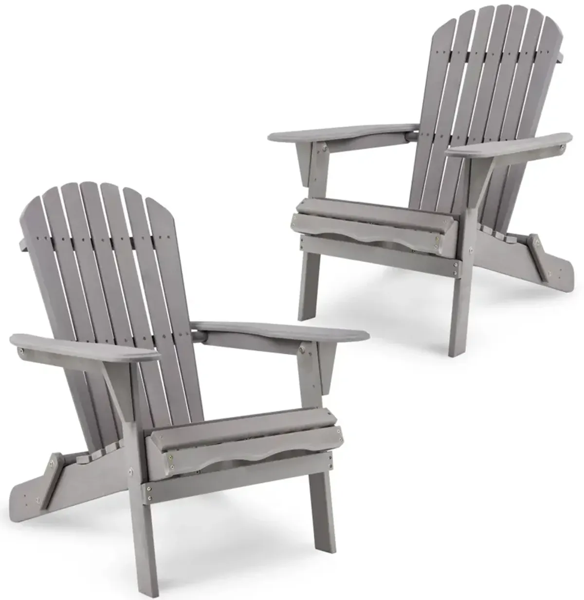 Wood Lounge Patio Chair For Garden Outdoor Wooden Folding Adirondack Chair Set Of 2