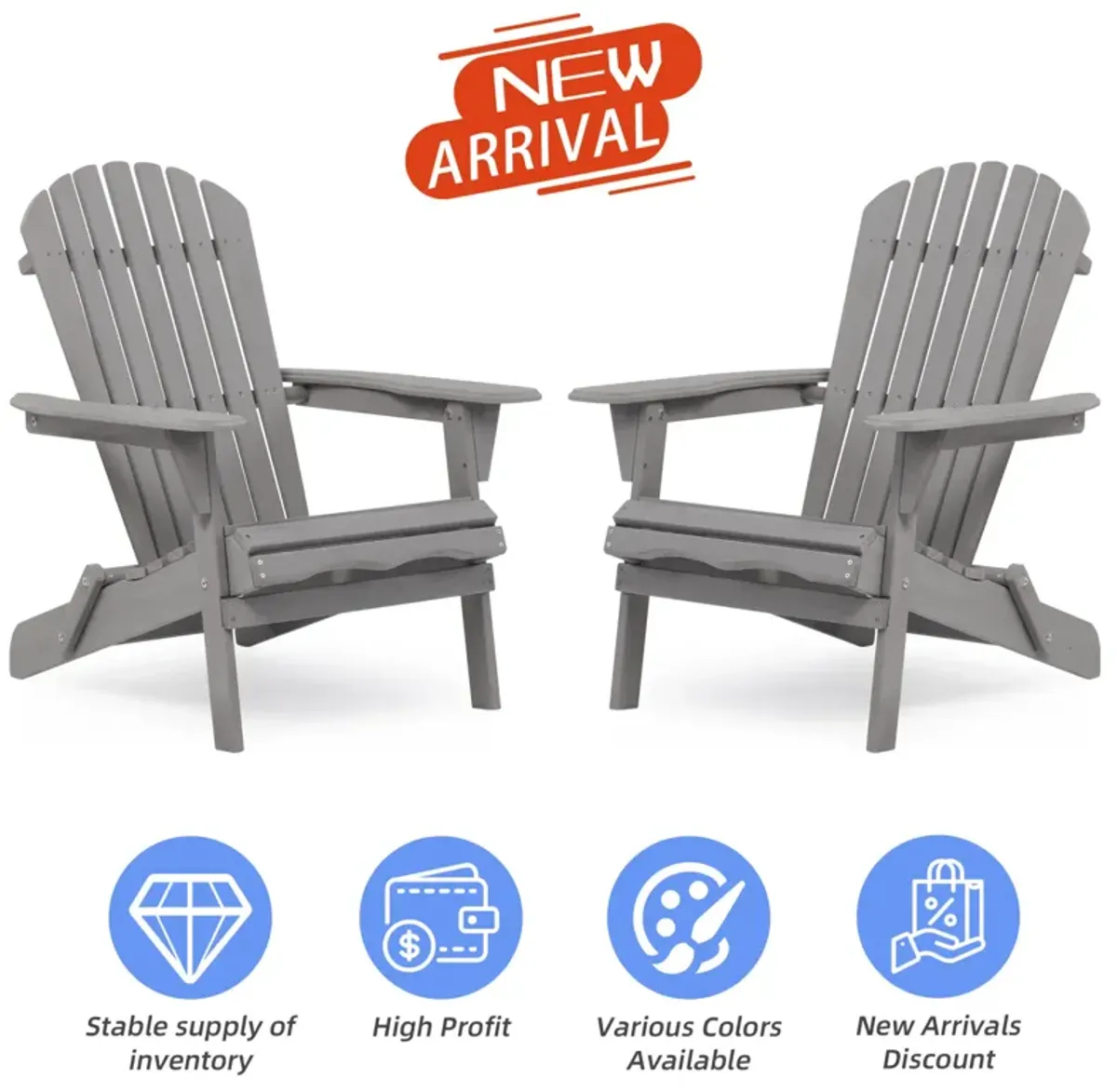 Wood Lounge Patio Chair For Garden Outdoor Wooden Folding Adirondack Chair Set Of 2