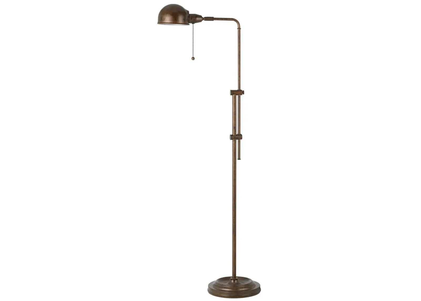 Adjustable Height Metal Pharmacy Lamp with Pull Chain Switch, Bronze-Benzara