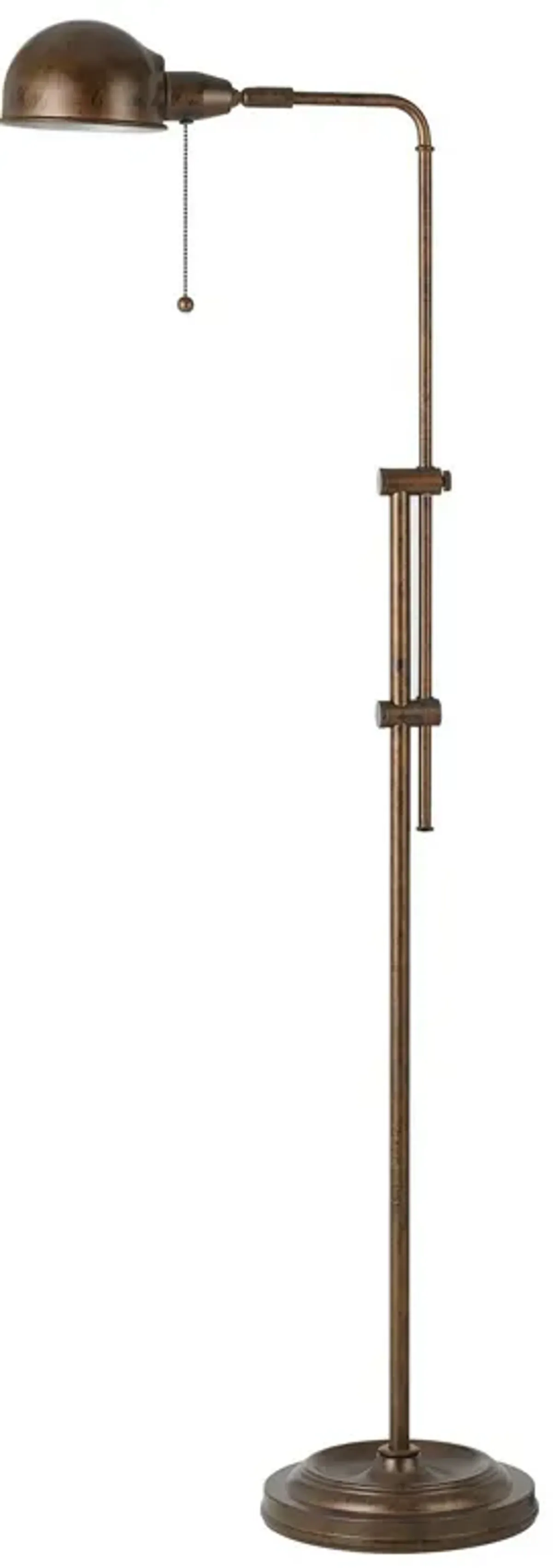 Adjustable Height Metal Pharmacy Lamp with Pull Chain Switch, Bronze-Benzara