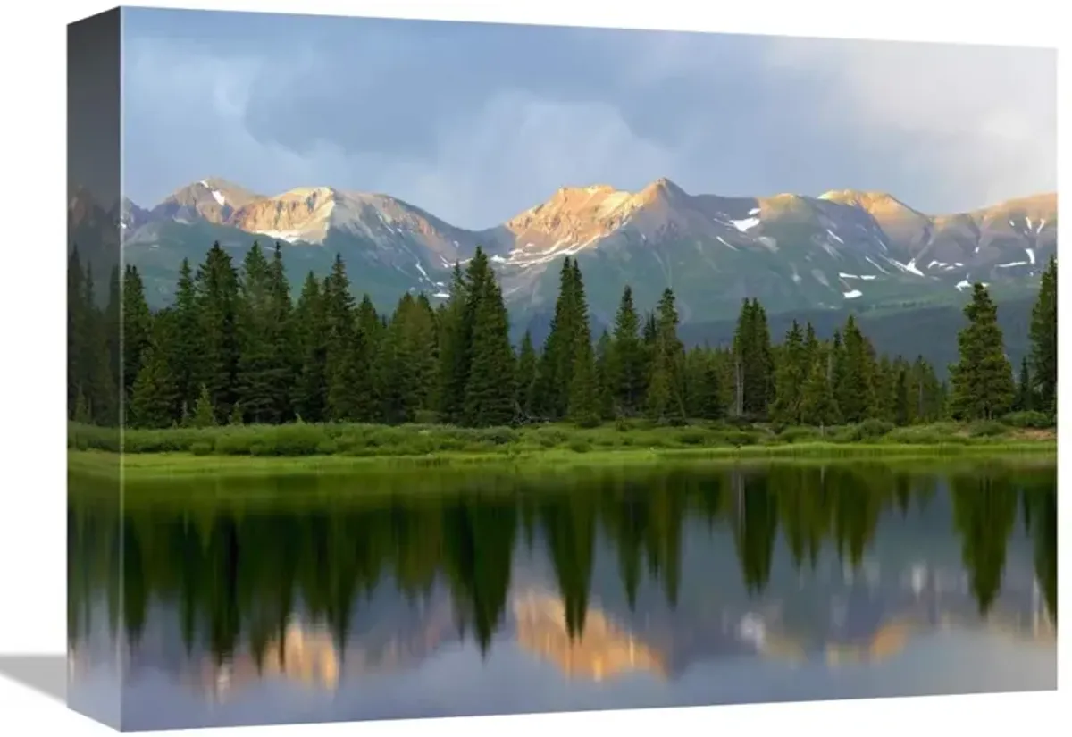 West Needle Mountains reflected in Molas Lake, Weminuche Wilderness, Colorado-Canvas Art-16x12
