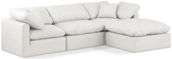 Meridian Furniture Indulge Cream Vegan Leather Modular Sectional