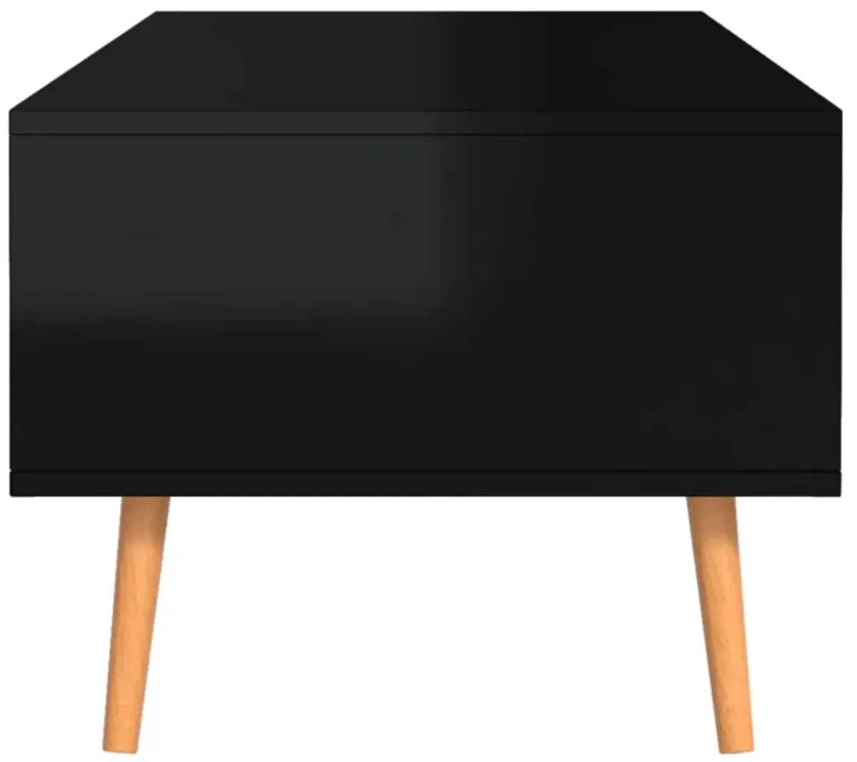 vidaXL, High Gloss Black Coffee Table in Engineered Wood - Sturdy Rectangular Table for Living Room - Easy to Assembly