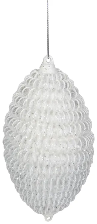 5.5" White Glitter Spiral Coiled Wire Finial Christmas Ornament