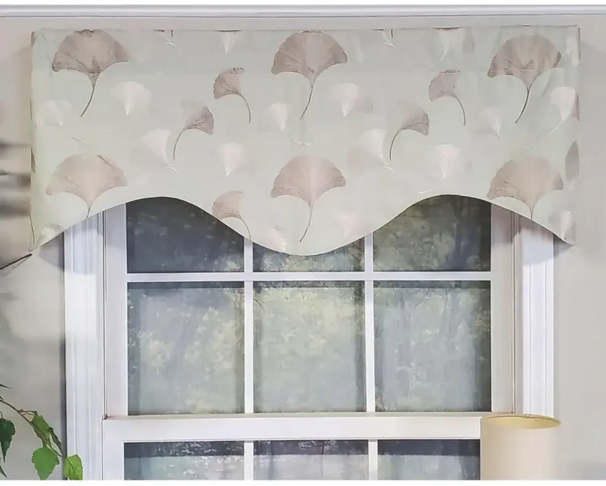 RLF Home Modern Design Classic Fanfare Cornice Style Window Valance 50" x 17" Light Green