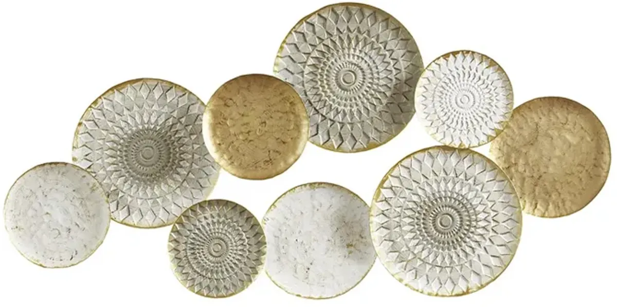 Gracie Mills Linda Vibrant Geometric Fusion Metal Discs Wall Art