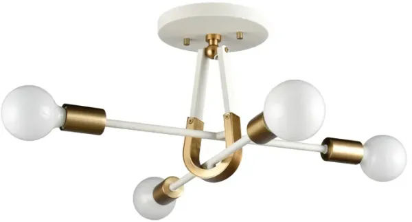 Sabine 20'' Wide 4-Light Semi White Flush Mount