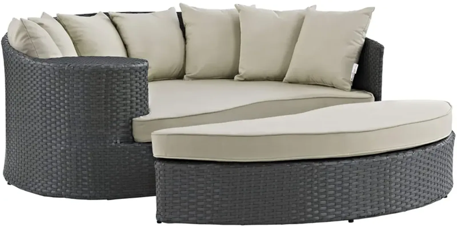 Sojourn Outdoor Patio Furniture Collection - Sectional Sofa Daybed with Sunbrella Cushions, Synthetic Rattan Weave, UV Protection, and Aluminum Frame