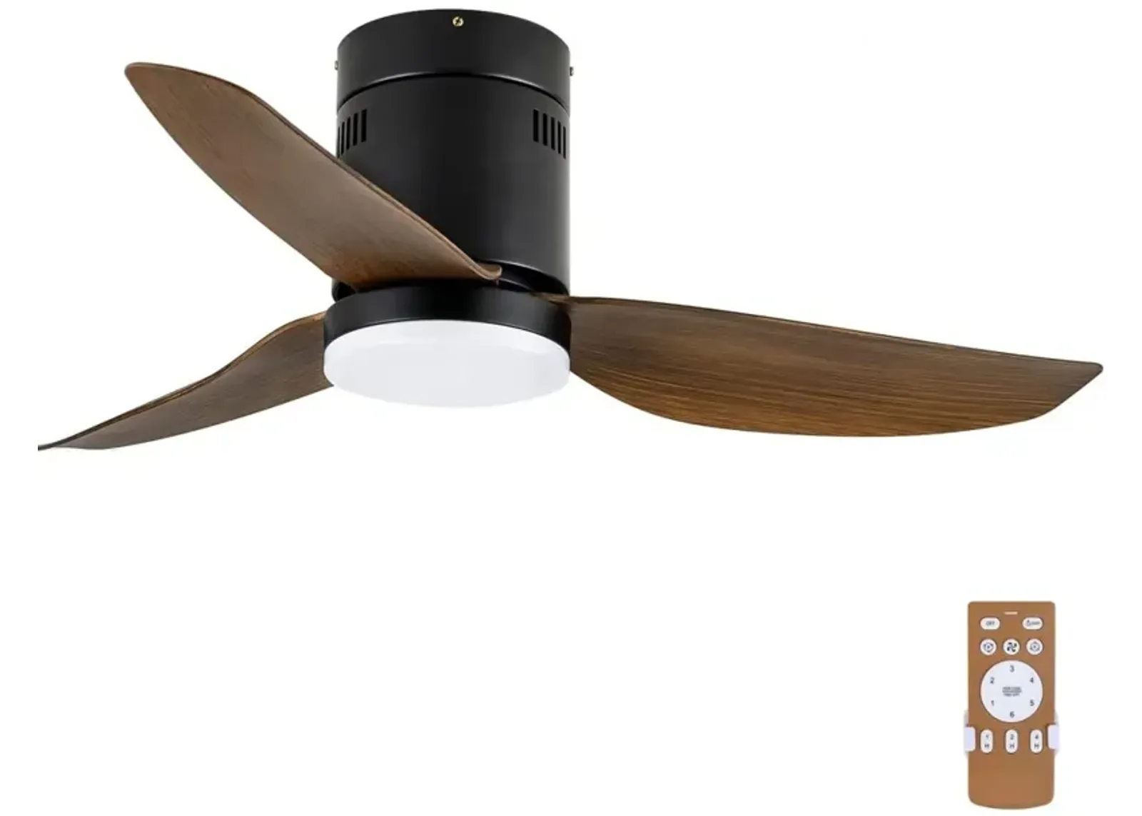 Simple Deluxe 40-Inch Ceiling Fan With LED Light And Remote Control, 6-Speed Modes, 2 Rotation