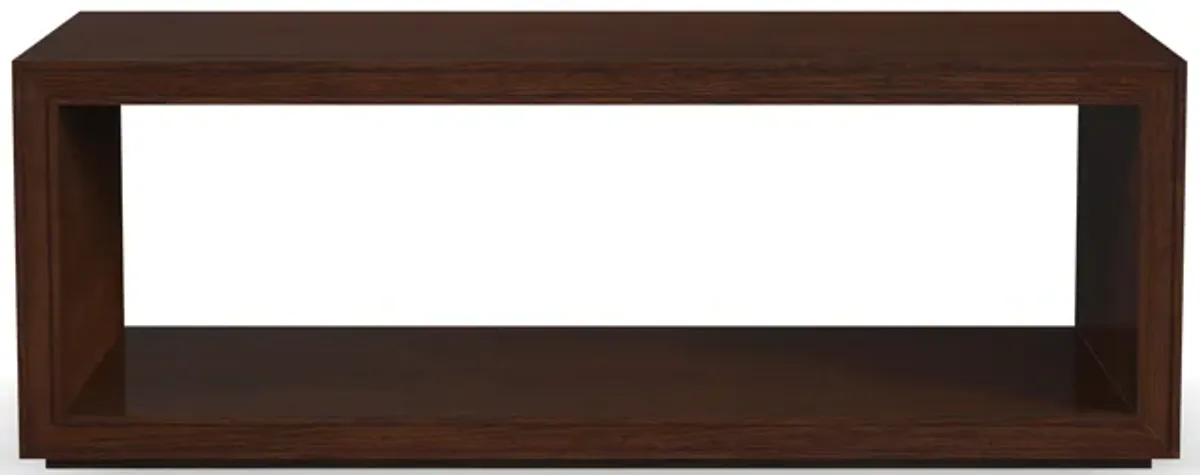 Waterfall Brown Rectangular Coffee Table with Casters